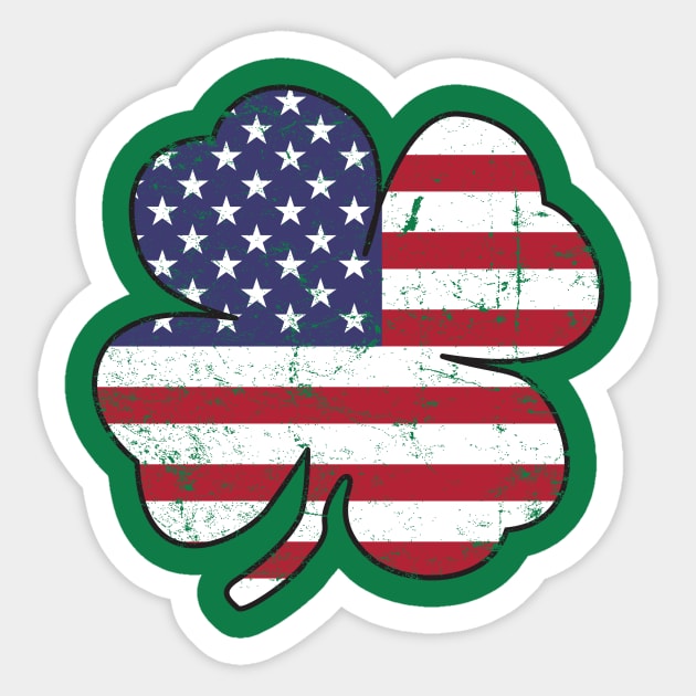 American Flag Shamrock Sticker by MikesTeez